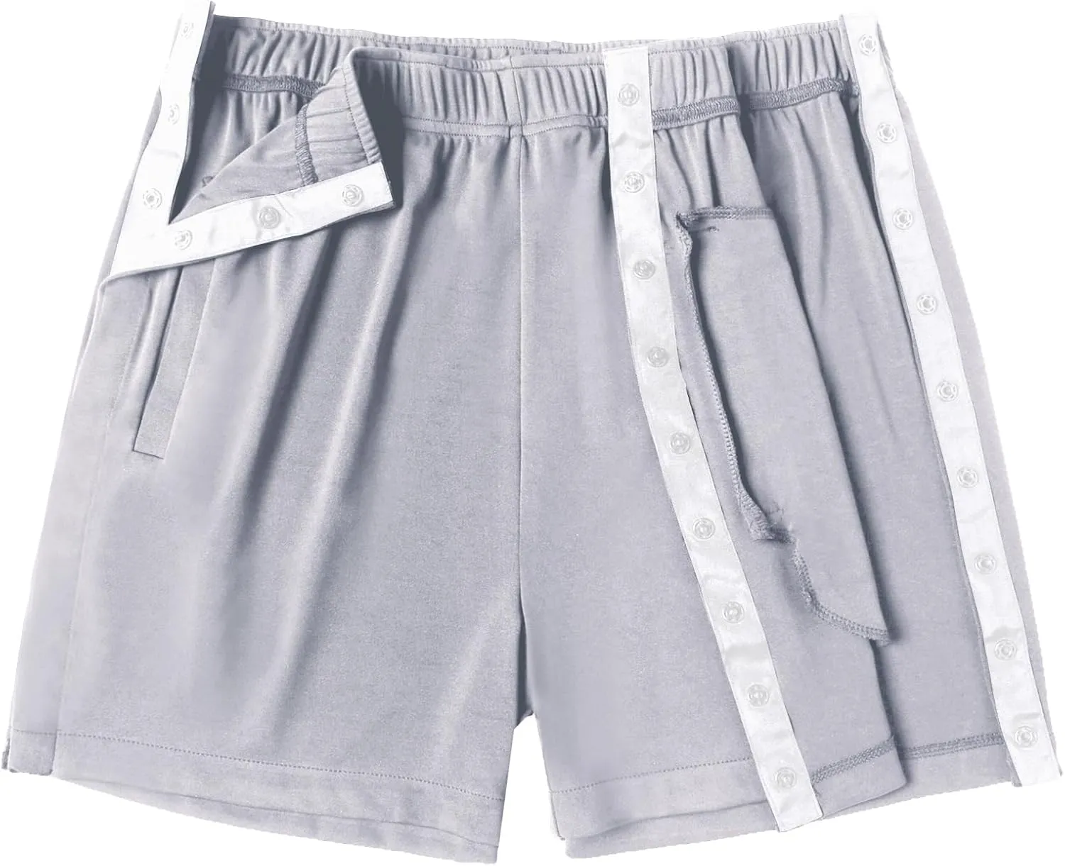 Deyeek Men's Snap Tear Away Athletic Shorts - Breakaway Adaptive Post Hip Knee Surgery Recovery With Pockets