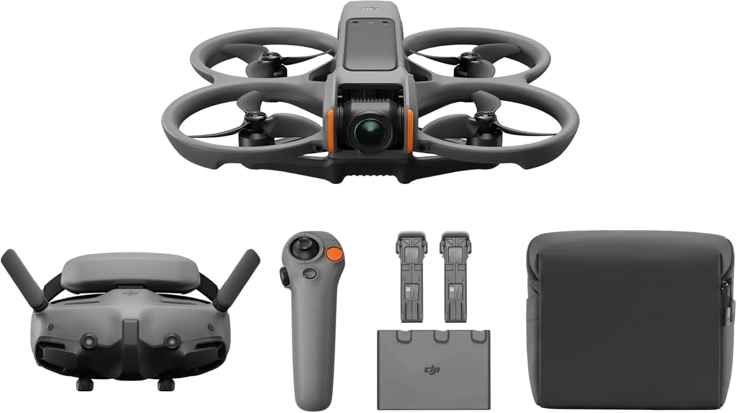 DJI Avata 2 Fly More Combo (3 Batteries), FPV Drones with Camera for Adults 4K, Immersive Experience, One-Push Acrobatics, Built-in Propeller Guard, 155° FOV, Drone Compliant with FAA Remote ID