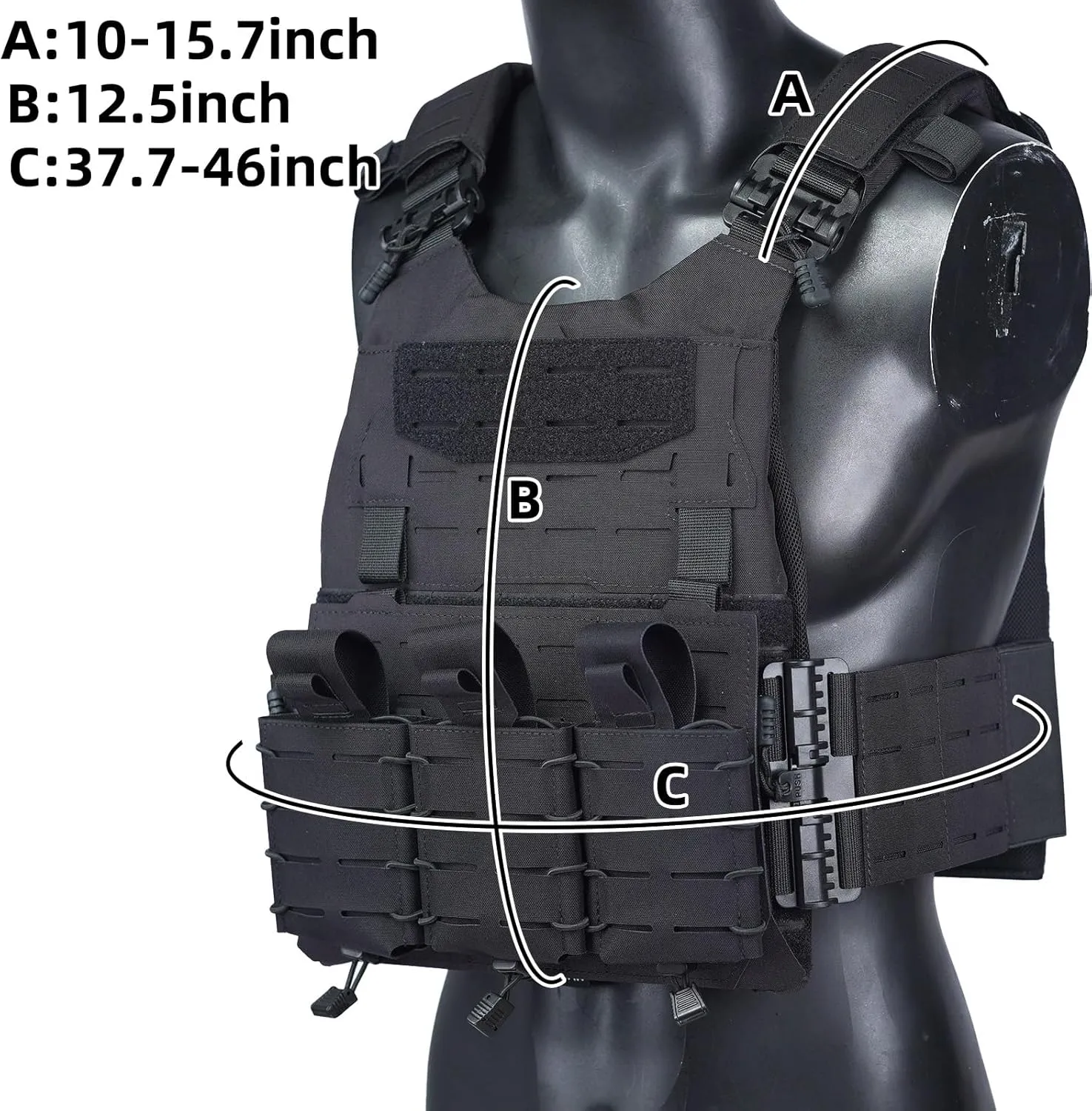 DMGEAR Plate Carrier Tactical Vest - Quick Release 500D Nylon Airsoft Vest, Laser-Cutting Modular Lightweight Vest