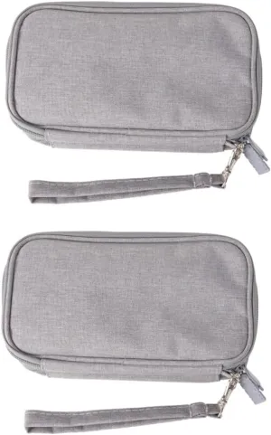 DOITOOL 2pcs Storage Bag for Data Cable Travel Charger Electronic Organizer Bag Cell Phone Storage Bags
