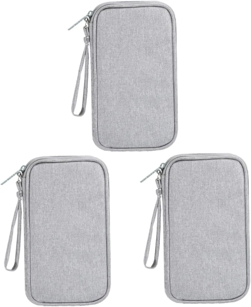 DOITOOL 3pcs Electronics Organizer Potable Charger Storage Bag for Data Cable Digital Storage Bags Travel
