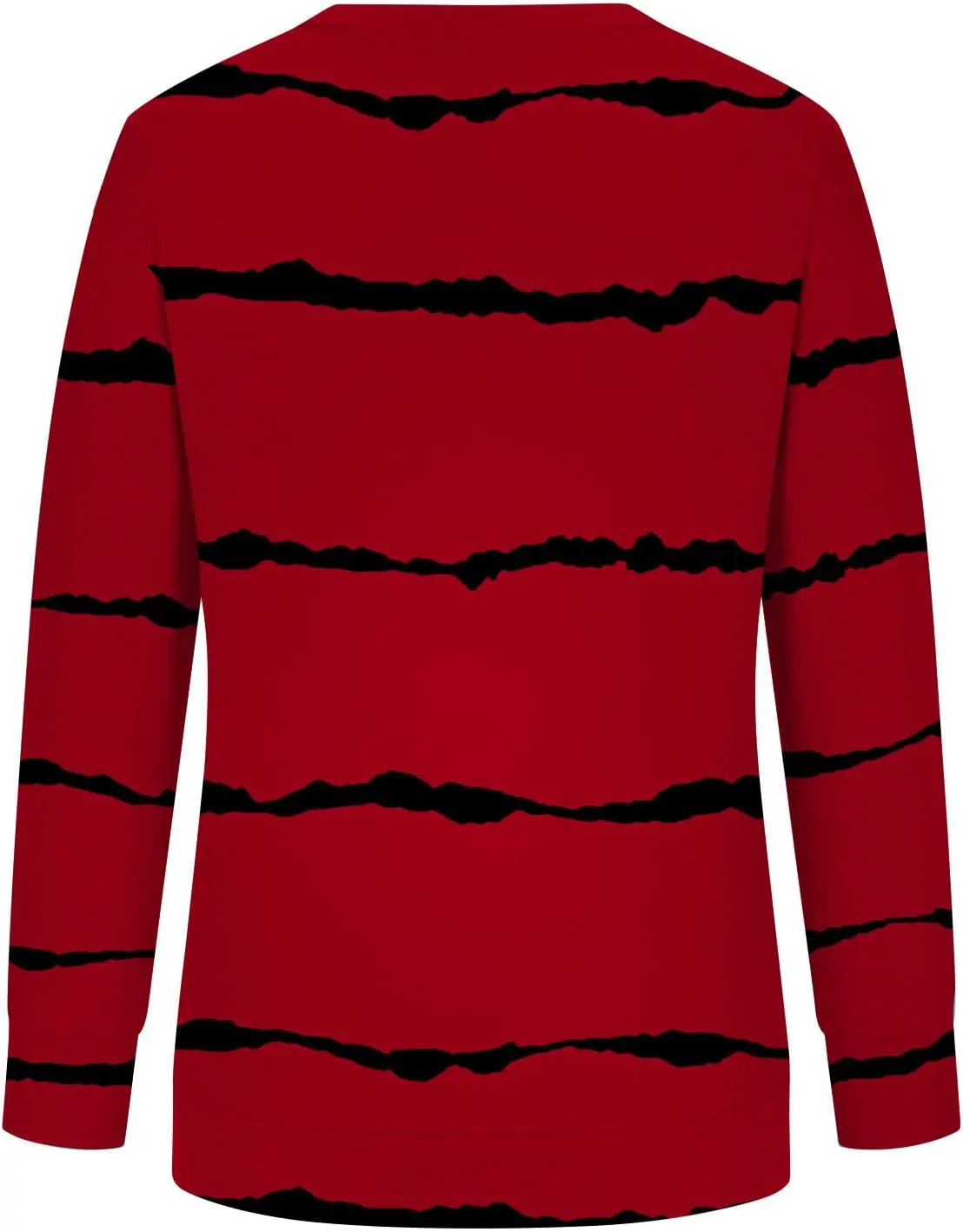 DOLKFU Sweatshirt for Women 2023 Fashion Long Sleeve Crewneck Shirts Blouse Striped Print Tops Casual Loose Blouses