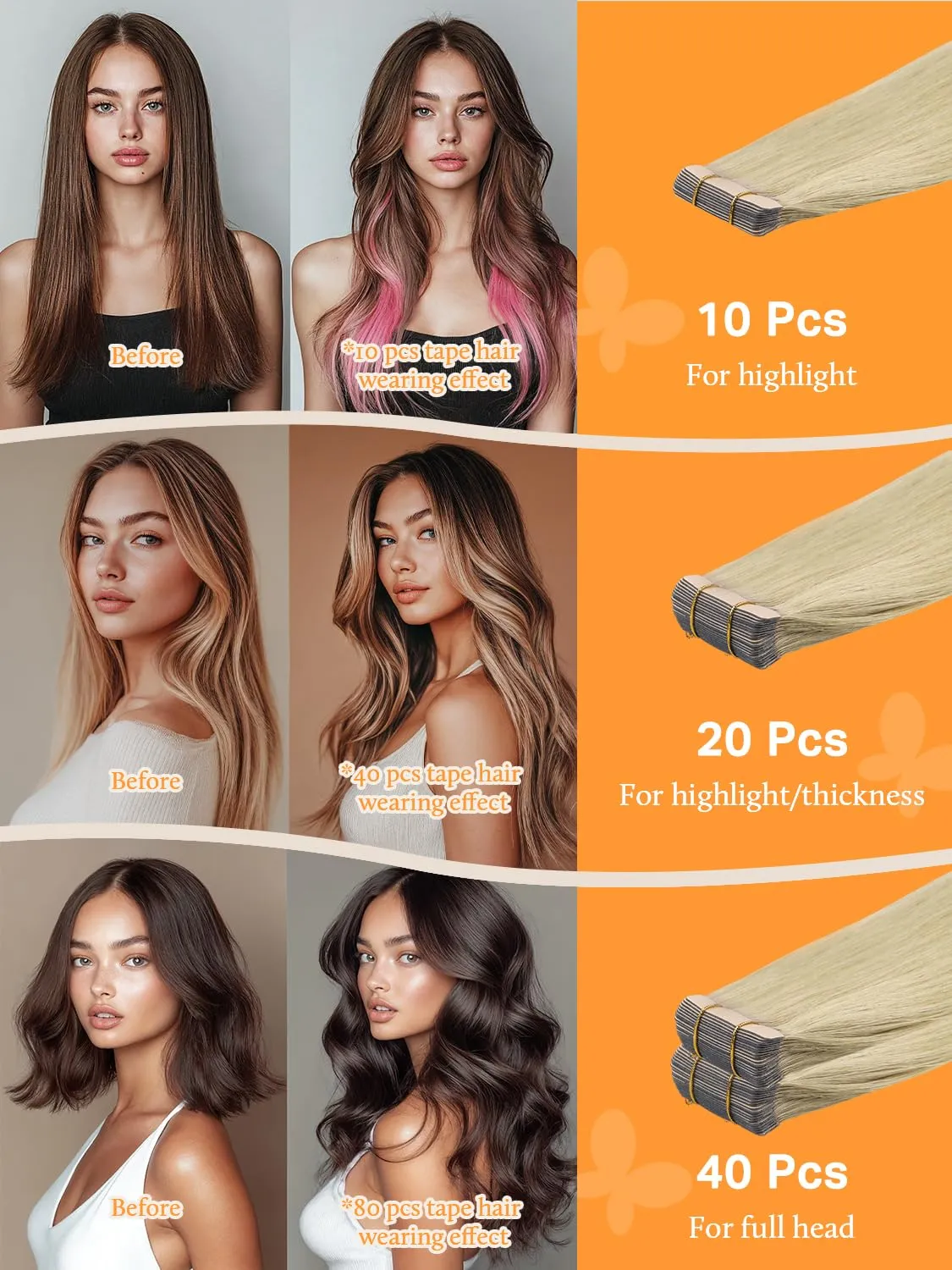 DOORES Human Hair Extensions Tape in, Light Brown to Golden Platinum Blonde 22 Inch 30g 10pcs, Tape in Hair Extensions Real Human Hair Extensions Straight Long Straight