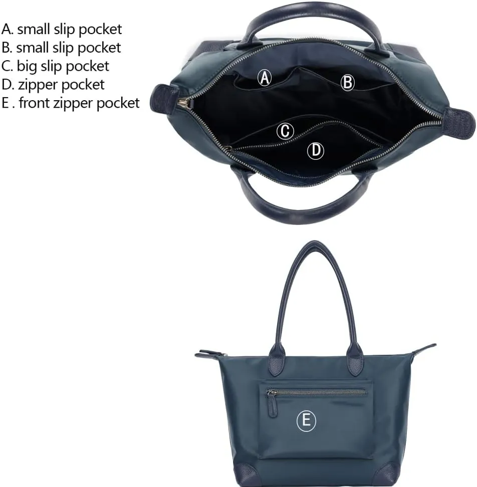 DORIS&JACKY Tote Bag For Women Large Lightweight Designer Leather Nylon Work Shoulder Bag And Foldable Travel Purse