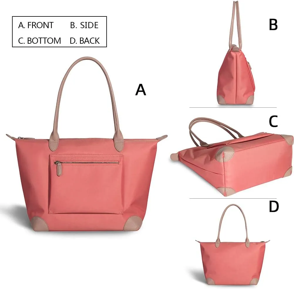 DORIS&JACKY Tote Bag For Women Large Lightweight Designer Leather Nylon Work Shoulder Bag And Foldable Travel Purse