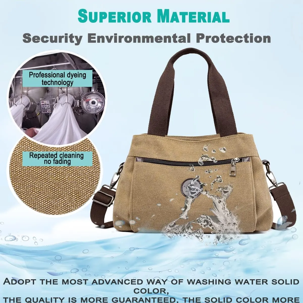 DOURR Hobo Handbags Canvas Crossbody Bags for Women, Multi Compartment Tote Purse Medium Satchel