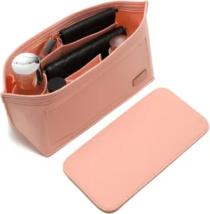 Doxo Purse Organizer Insert & Base Shaper 2pc Set, Felt Handbag & Tote Bag Fit L Speedy 30 Nererfull PM More(Pink,Medium-Combination)