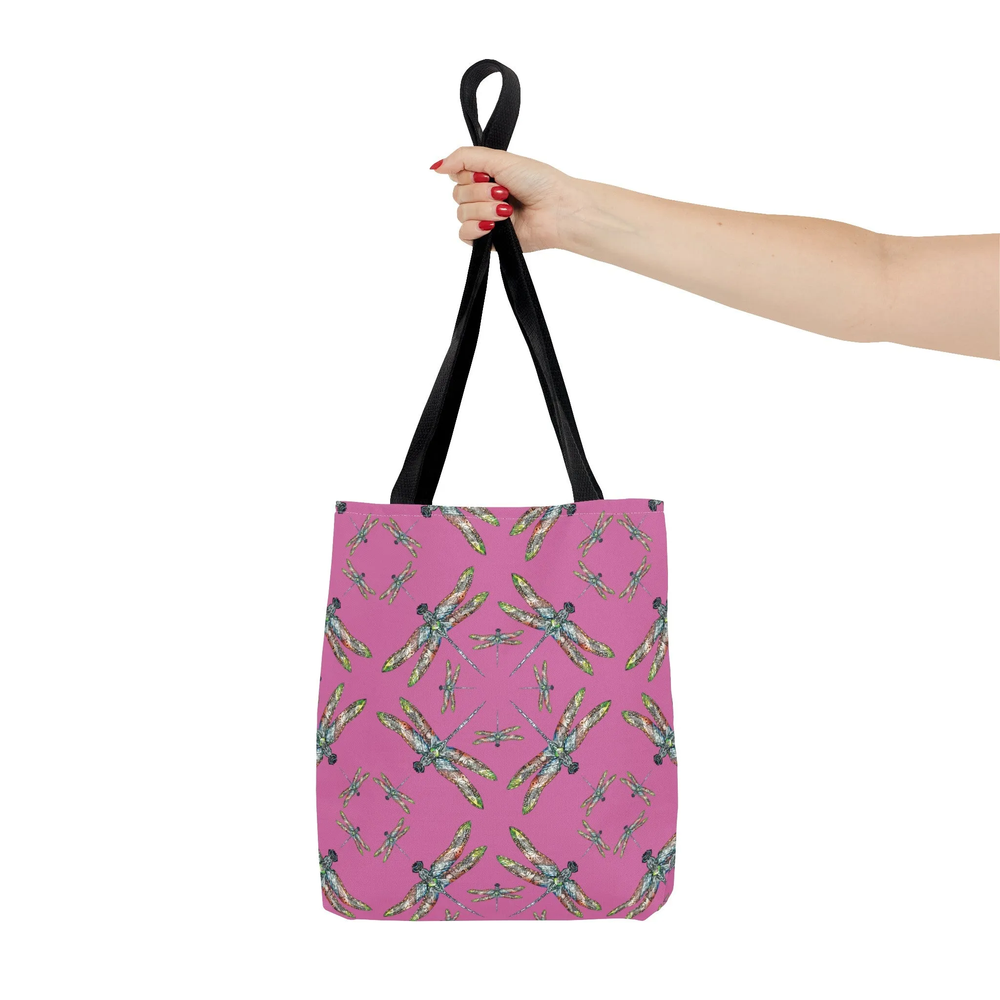 Dragonfly Tote Bag, Pink, Native American Design, Shoulder bag, Powwow tote, Carry all