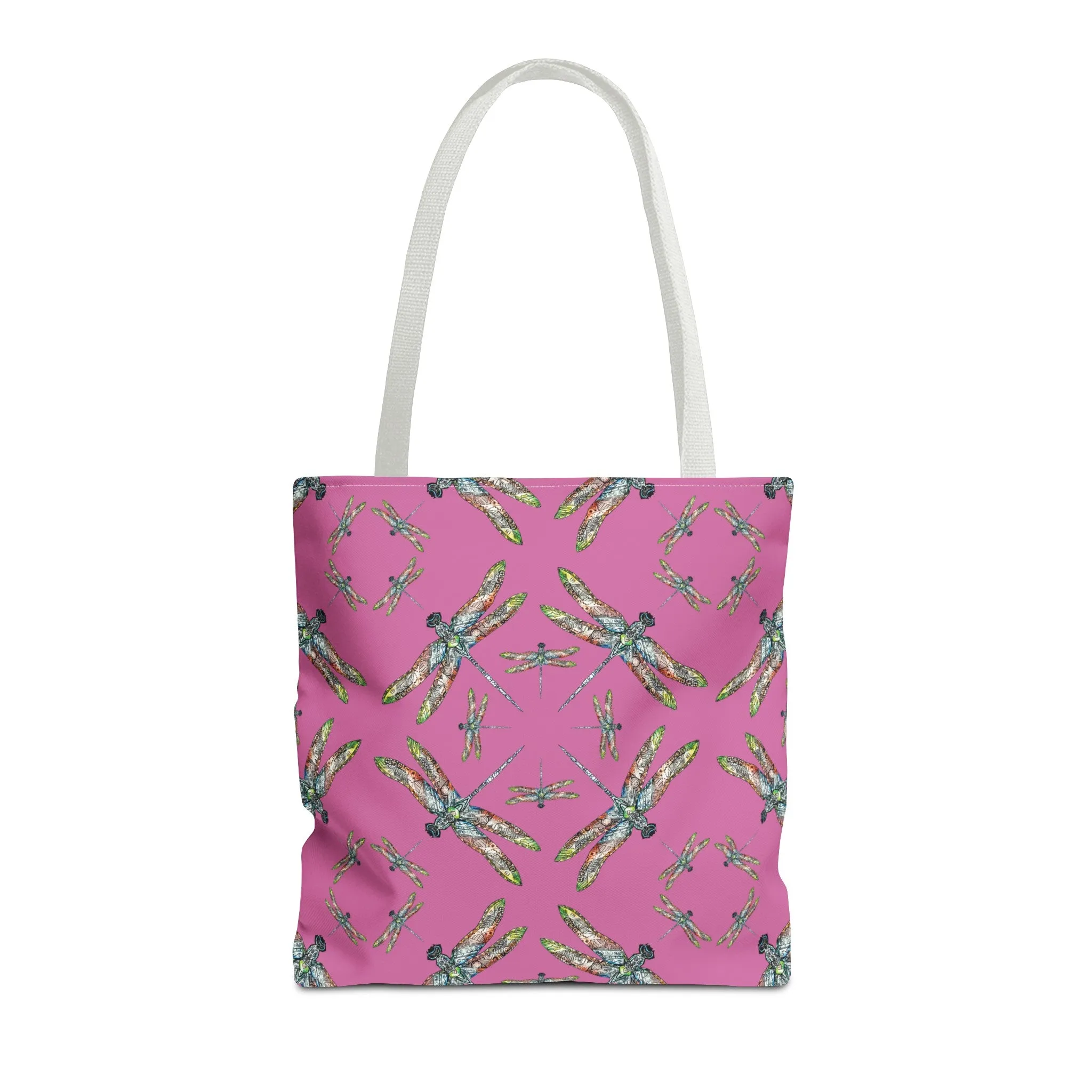 Dragonfly Tote Bag, Pink, Native American Design, Shoulder bag, Powwow tote, Carry all