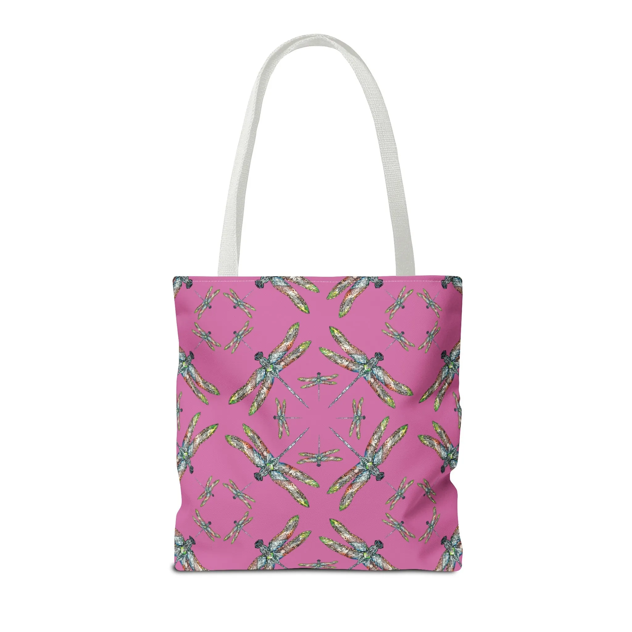 Dragonfly Tote Bag, Pink, Native American Design, Shoulder bag, Powwow tote, Carry all