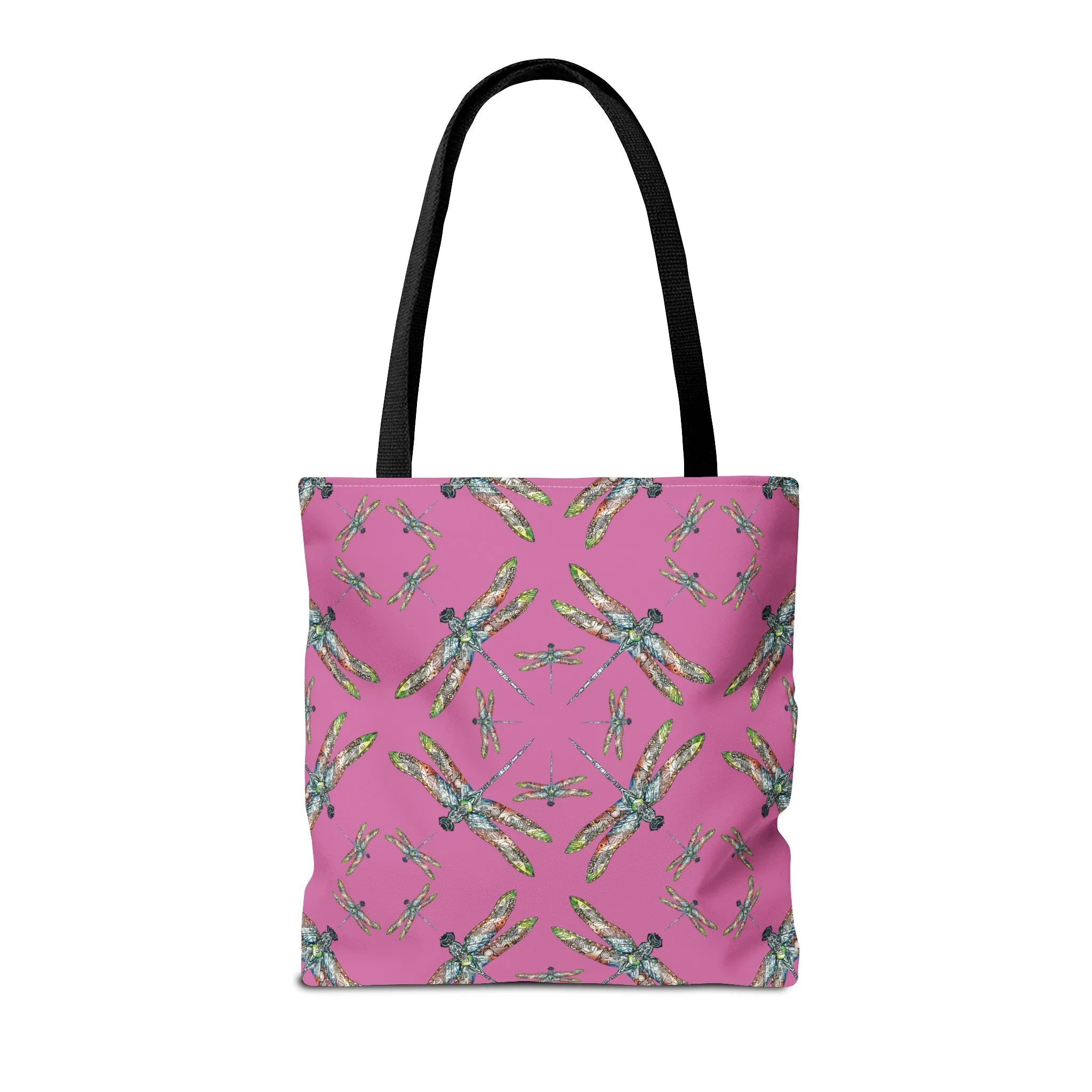 Dragonfly Tote Bag, Pink, Native American Design, Shoulder bag, Powwow tote, Carry all
