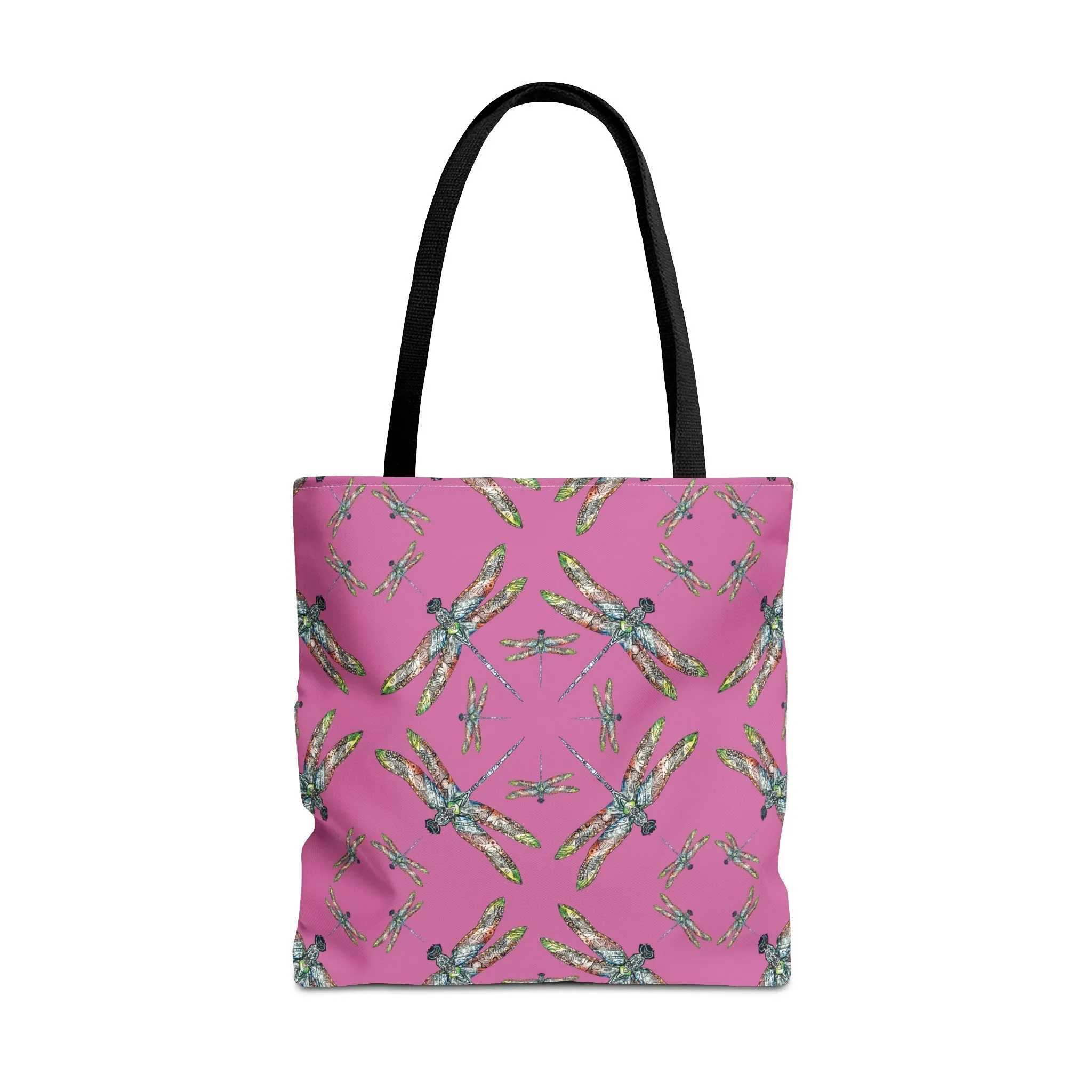 Dragonfly Tote Bag, Pink, Native American Design, Shoulder bag, Powwow tote, Carry all