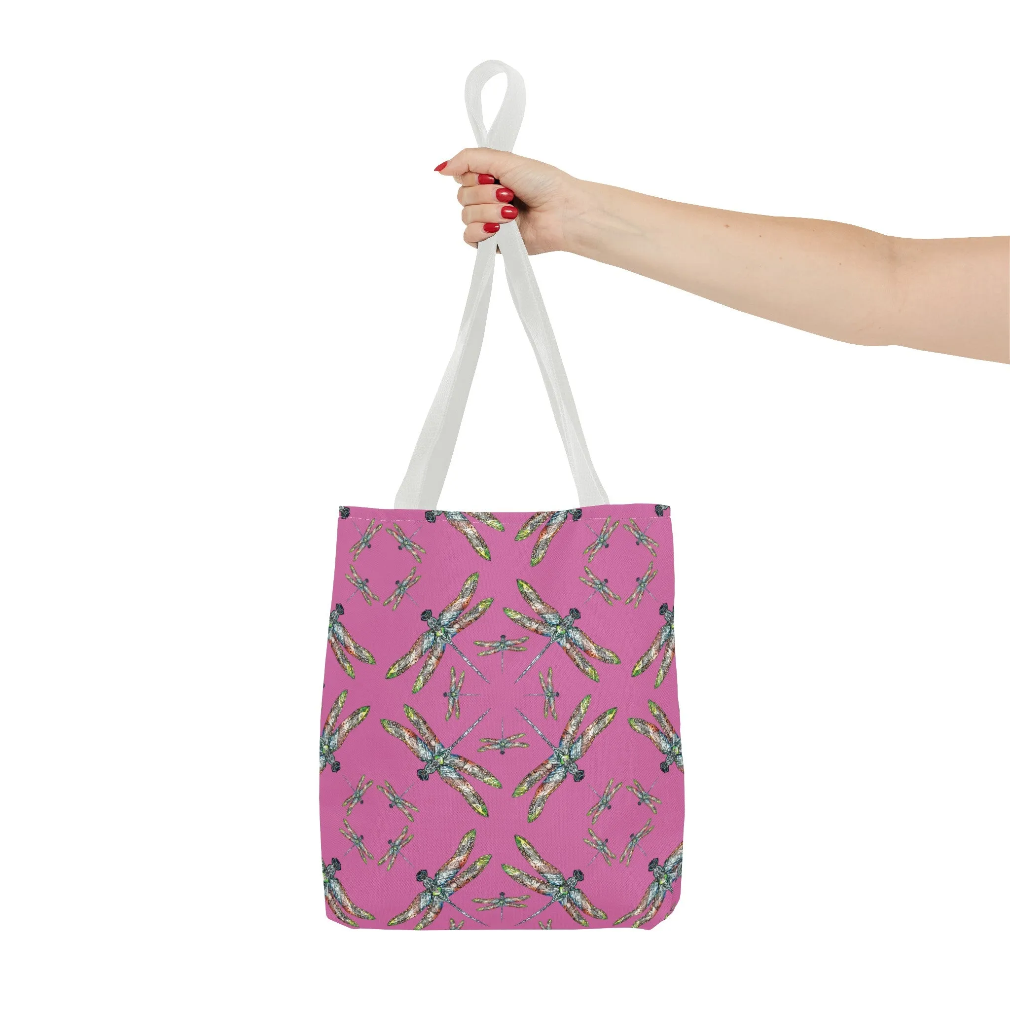 Dragonfly Tote Bag, Pink, Native American Design, Shoulder bag, Powwow tote, Carry all