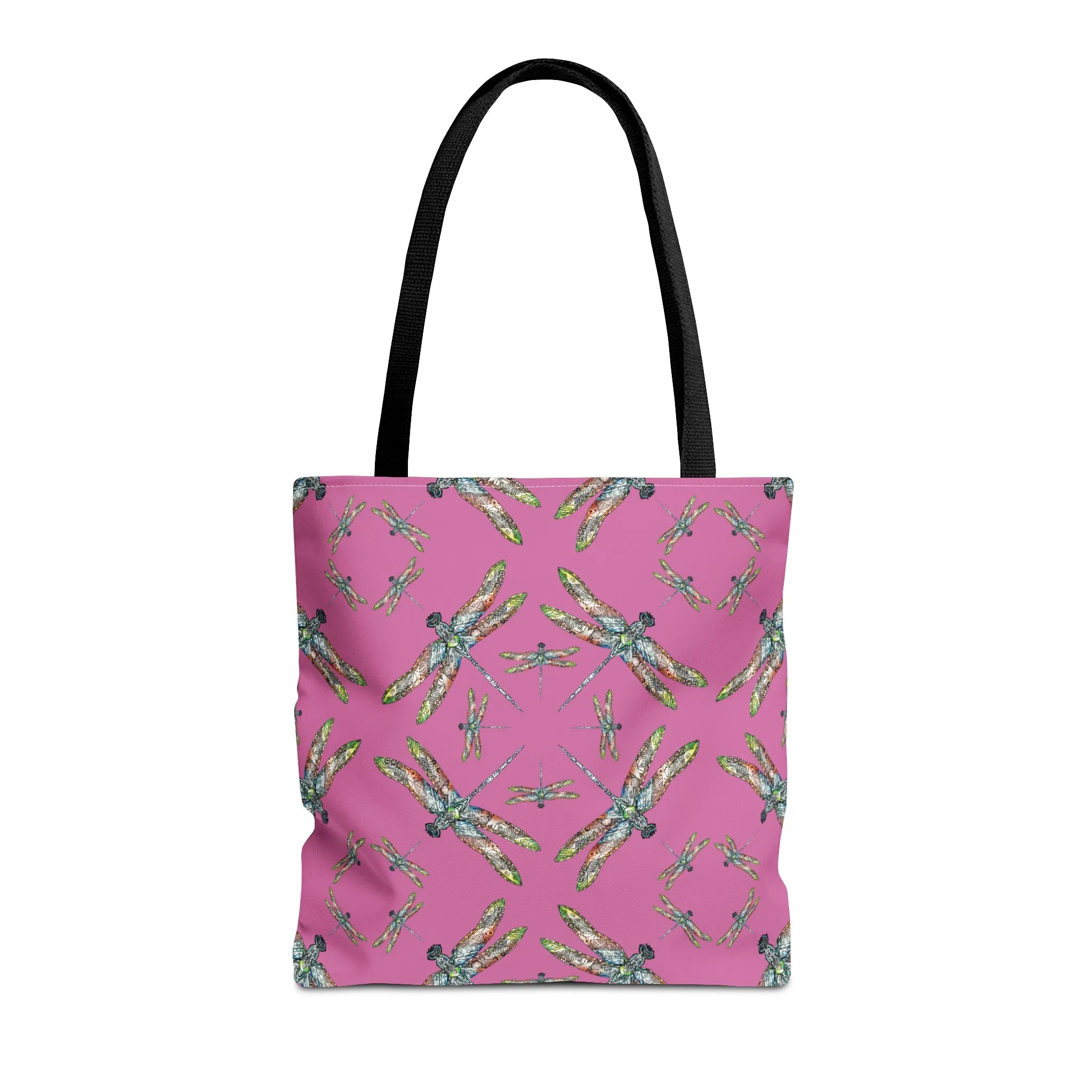 Dragonfly Tote Bag, Pink, Native American Design, Shoulder bag, Powwow tote, Carry all