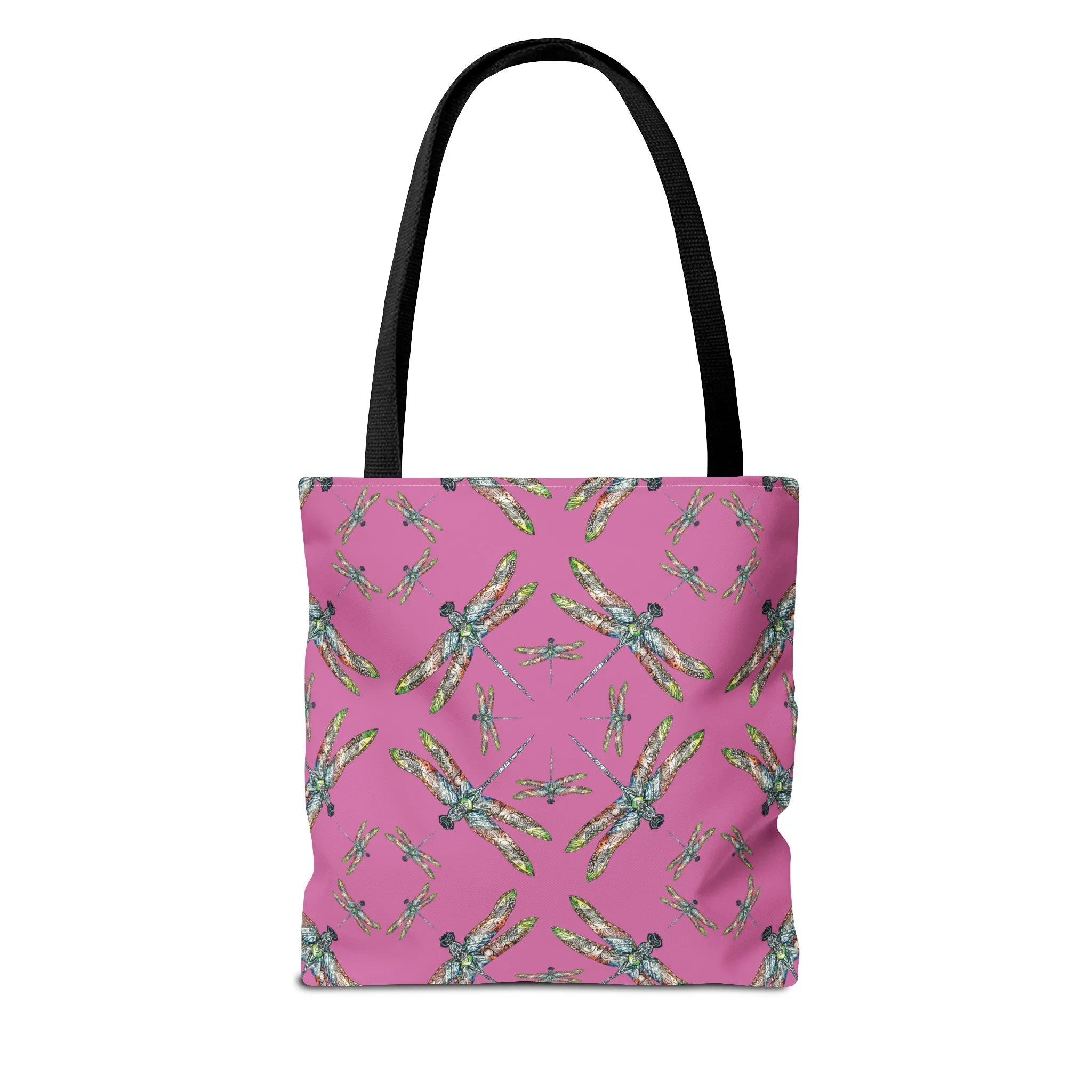 Dragonfly Tote Bag, Pink, Native American Design, Shoulder bag, Powwow tote, Carry all