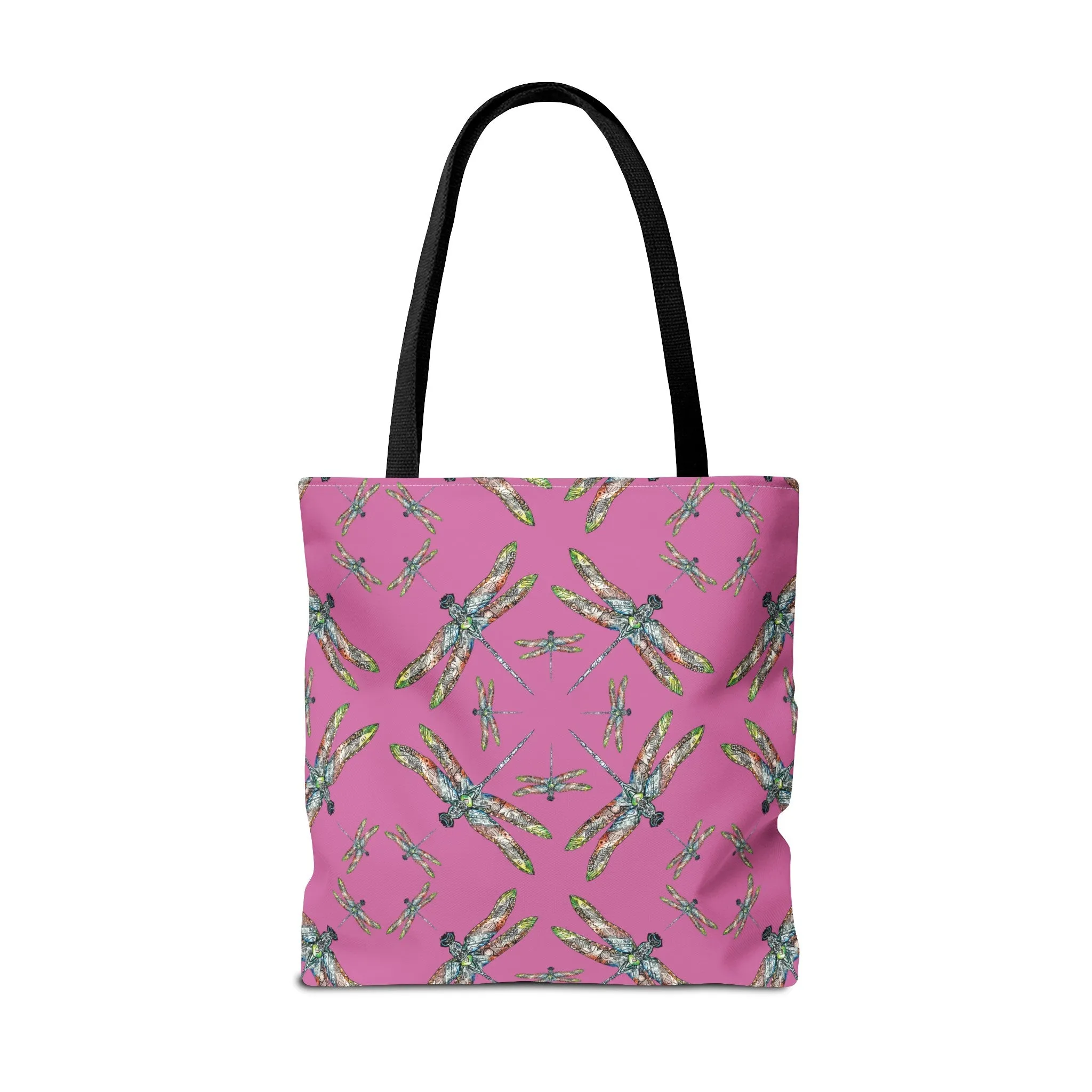 Dragonfly Tote Bag, Pink, Native American Design, Shoulder bag, Powwow tote, Carry all