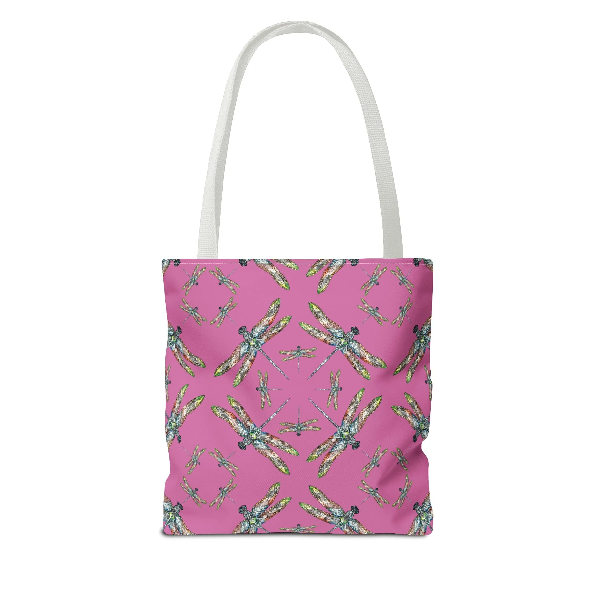 Dragonfly Tote Bag, Pink, Native American Design, Shoulder bag, Powwow tote, Carry all