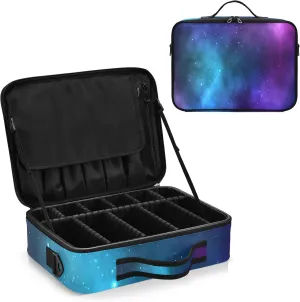 Dream Colorful Nebula Travel Makeup Bag, Makeup Bags for Women, Travel Makeup Train Case, Professional Cosmetic Case Organizer Portable Artist Storage Bag for Cosmetics Makeup
