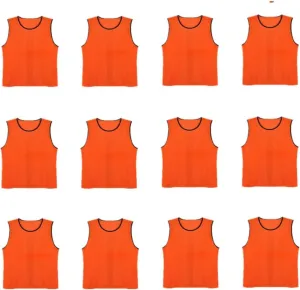 DreamHigh DH Soccer Sports Team Practice Pinnies Training Mesh Vests Youth -12 pcs Pack