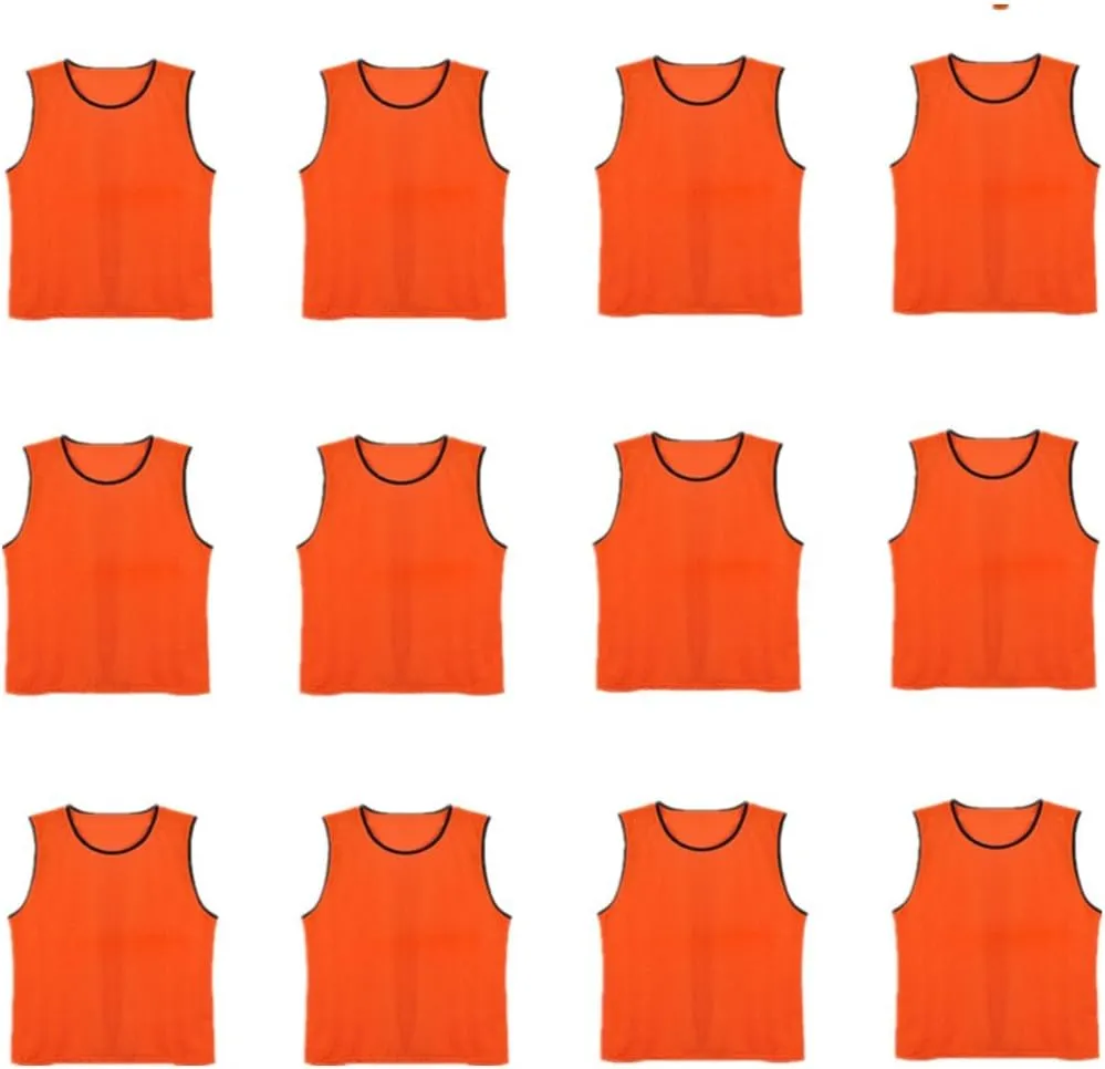 DreamHigh DH Soccer Sports Team Practice Pinnies Training Mesh Vests Youth -12 pcs Pack