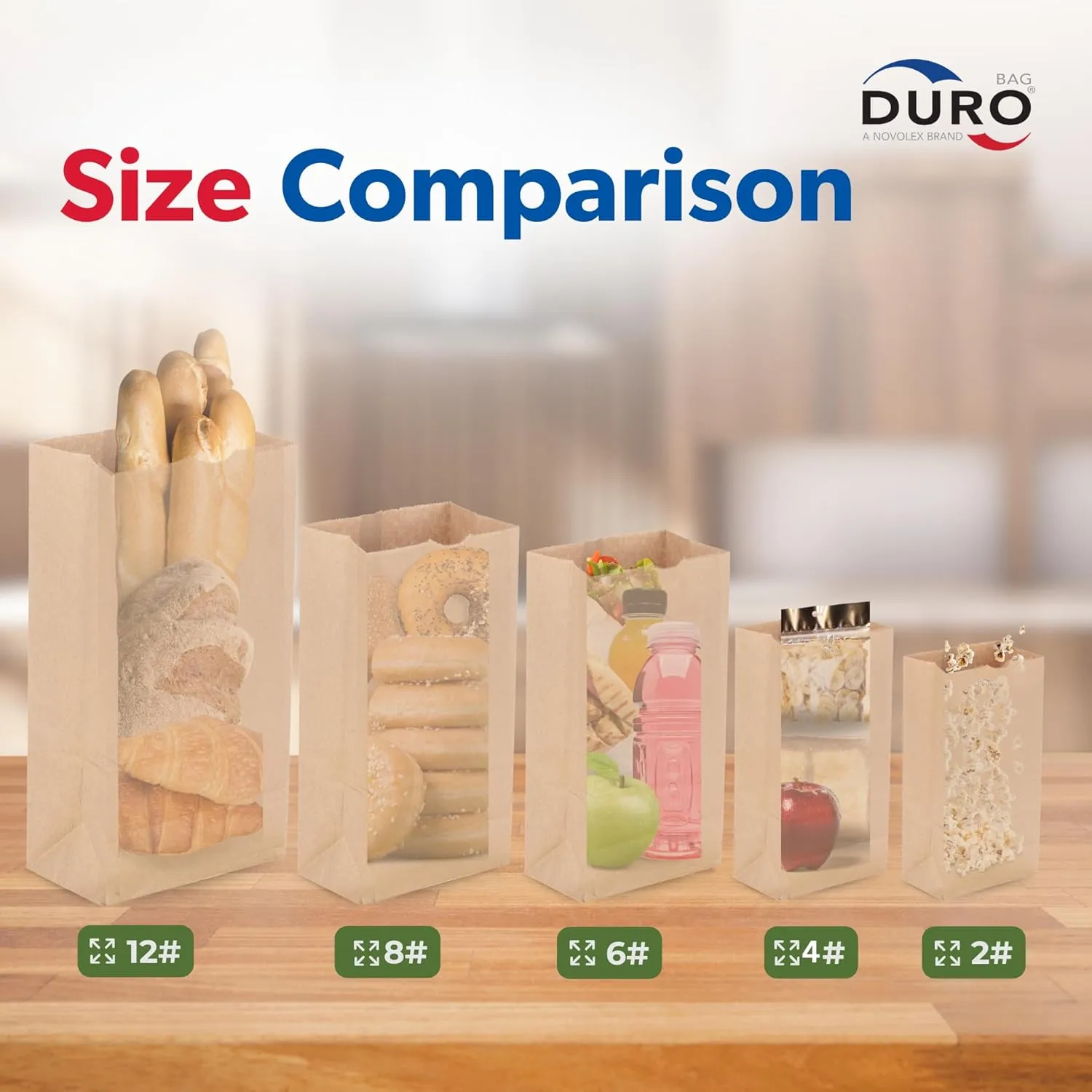 Duro 1# Dubl Life Self-Opening Sack 30#, Recycled Kraft Small Brown Paper Bags Lunch Size, Bulk Mini Food Take-Out Bags for Coffee, Sandwiches, Popcorn, Cookie Snack, & Candy Treats - 500 Count