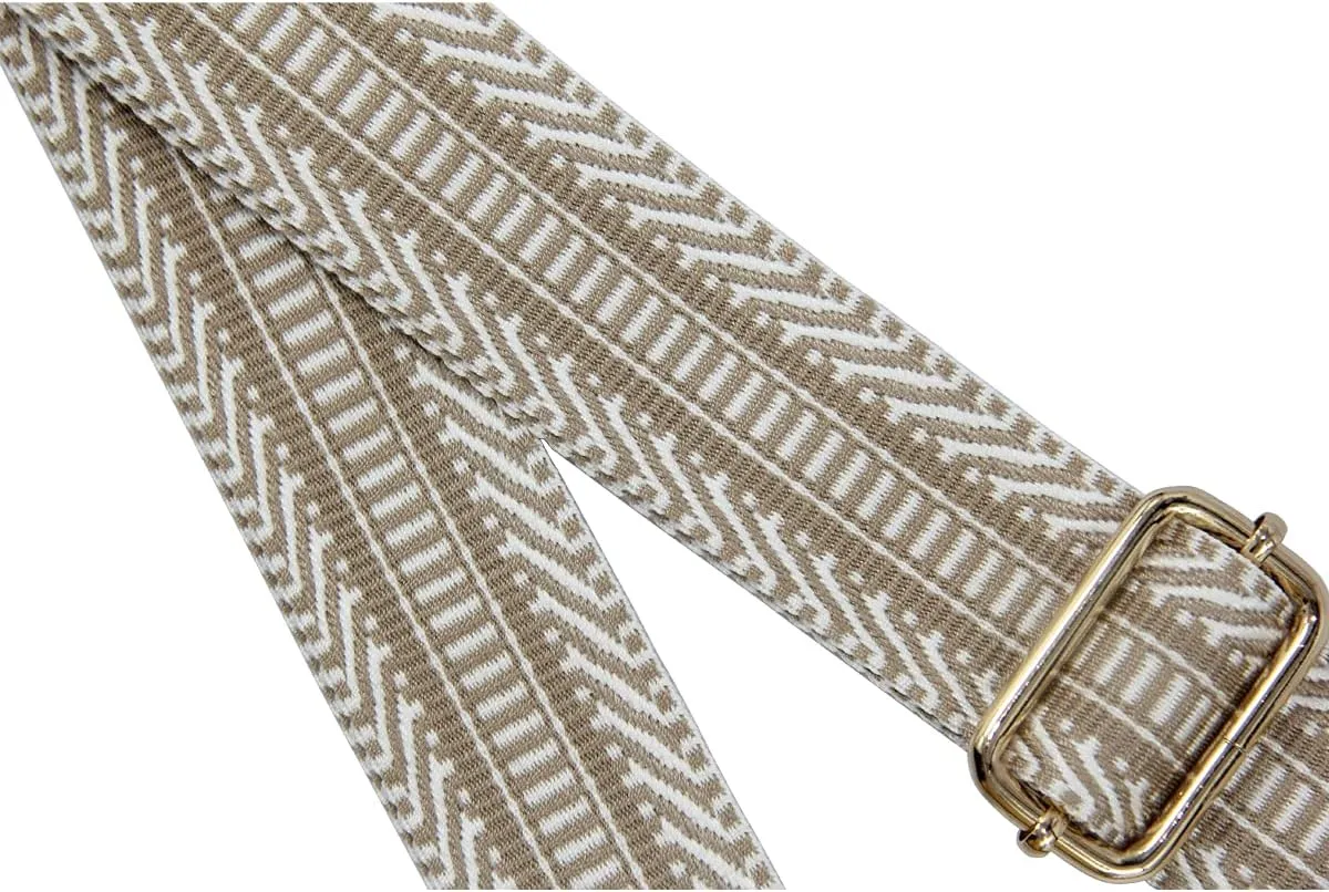 Duwi Wide Purse Strap Jacquard Guitar Style Strap Multicolor Canvas Adjustable Crossbody Bag Strap