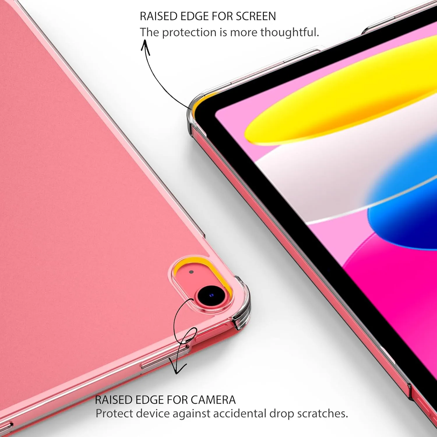 EasyAcc Case for iPad (A16) 11th/10th Generation 2025/2022 11/10.9 inch, Slim Hard Protective Cover for iPad 11/10 Gen, Models A3356/A3355/A2696/A2757/A2777, Watermelon Red
