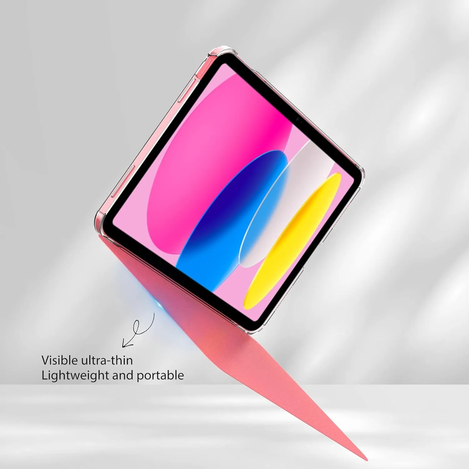 EasyAcc Case for iPad (A16) 11th/10th Generation 2025/2022 11/10.9 inch, Slim Hard Protective Cover for iPad 11/10 Gen, Models A3356/A3355/A2696/A2757/A2777, Watermelon Red