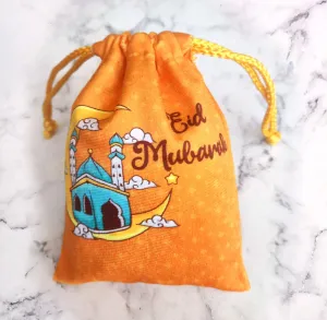 Eid Mubarak Potli Pouch - Orange