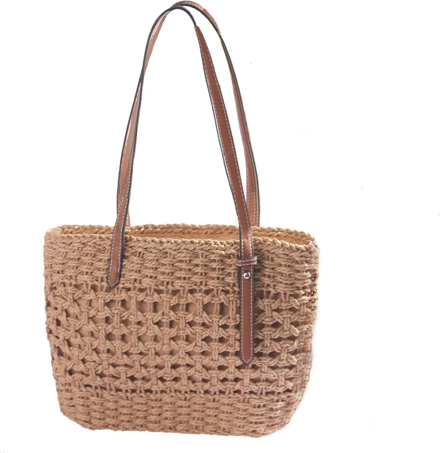 Eiyye Straw Tote Bag Womens Shoulder Bag Handbag Summer Purse Beach Bag Hobo Bag Handwoven Bags（khaki）