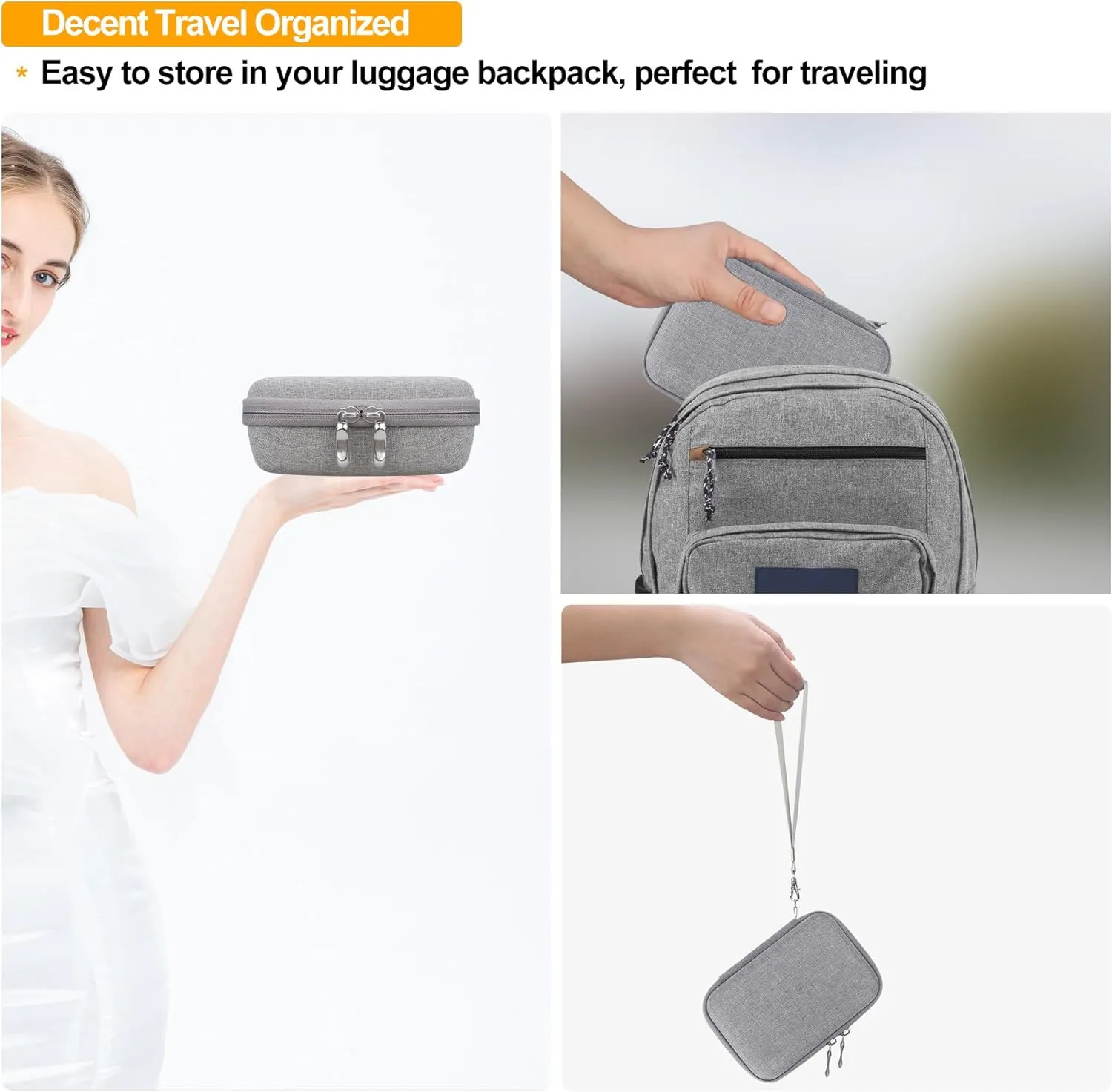 Elonbo Camera Carrying Case for KODAK PIXPRO FZ55 / FZ53 / FZ45 / FZ43 16MP Digital Camera, Vlogging Camera Storage Holder Travel Bag, ​Mesh Bag Fits Batteries, Cable, Memory Card, Card Reader, Grey