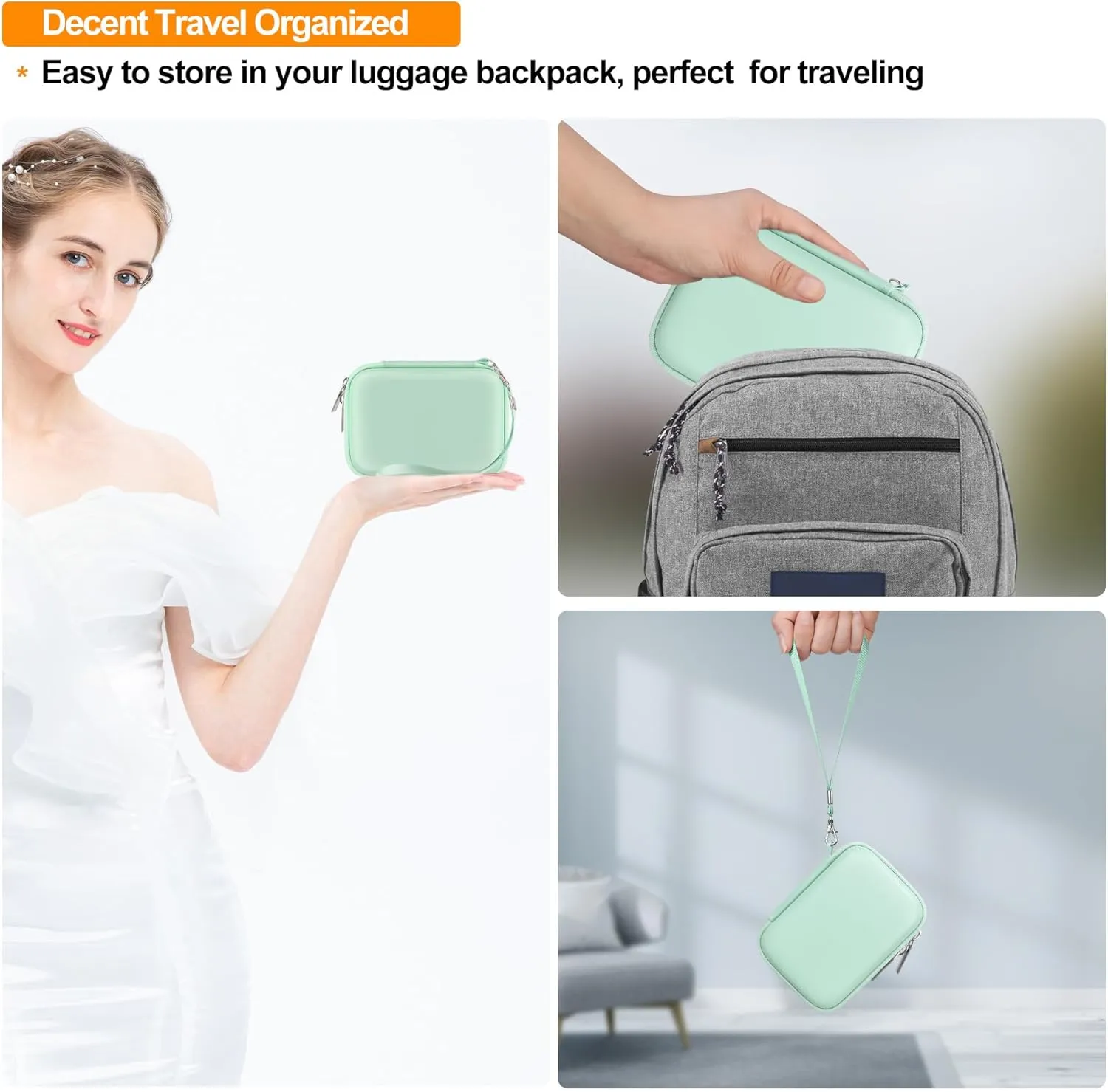 Elonbo Camera Carrying Case for KODAK PIXPRO FZ55 / FZ53 / FZ45 / FZ43 16MP Digital Camera, Vlogging Camera Storage Holder Travel Bag, ​Mesh Bag Fits Batteries, Cable, Memory Card, Green