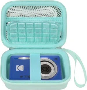 Elonbo Camera Carrying Case for KODAK PIXPRO FZ55 / FZ53 / FZ45 / FZ43 16MP Digital Camera, Vlogging Camera Storage Holder Travel Bag, ​Mesh Bag Fits Batteries, Cable, Memory Card, Green