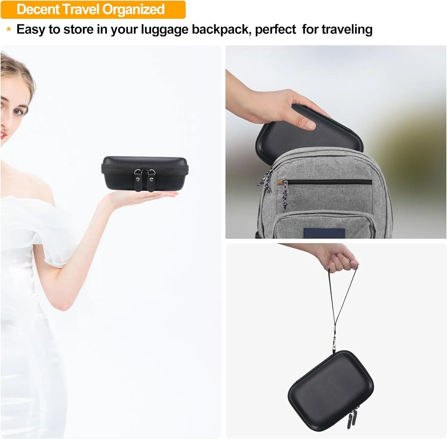 Elonbo Carrying Case for KODAK Printomatic Full-Color Instant Print Digital Camera, Portable Bluetooth Photo Printer Storage Holder Bag, ​Mesh Bag Fits Photo Paper SD Card USB Cable, Black