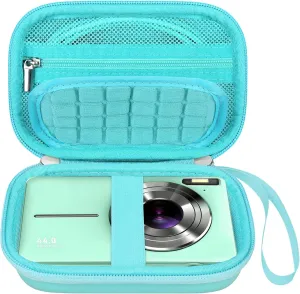 Elonbo Digital Camera Carrying Case for CAMKORY/for toberto/for AiTechny/for VAHOIALD/for IWEUKJLO FHD 1080P Camera, Boys Girls Kids Compact Small Camera Travel Storage Cover Protective Bag, Green