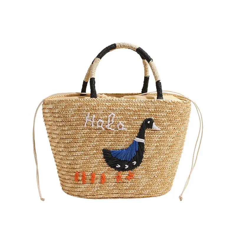Embroidered Straw Bags