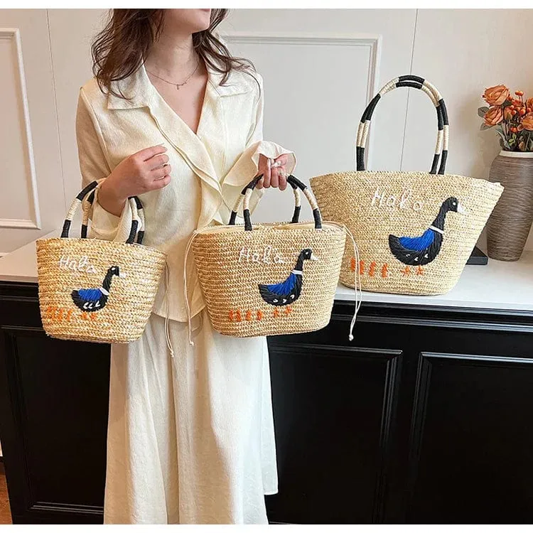 Embroidered Straw Bags