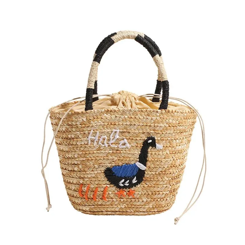 Embroidered Straw Bags