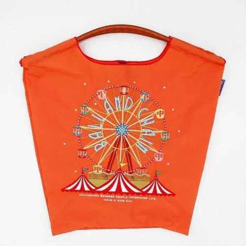 Embroidery Waterproof Folding Eco-friendly Bag Shopping Bag, Ferris Wheel