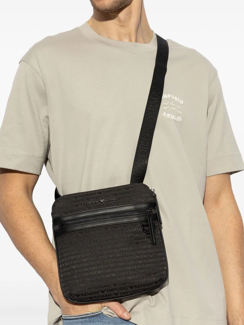 Emporio Armani Allover Logo Crossbody Bag