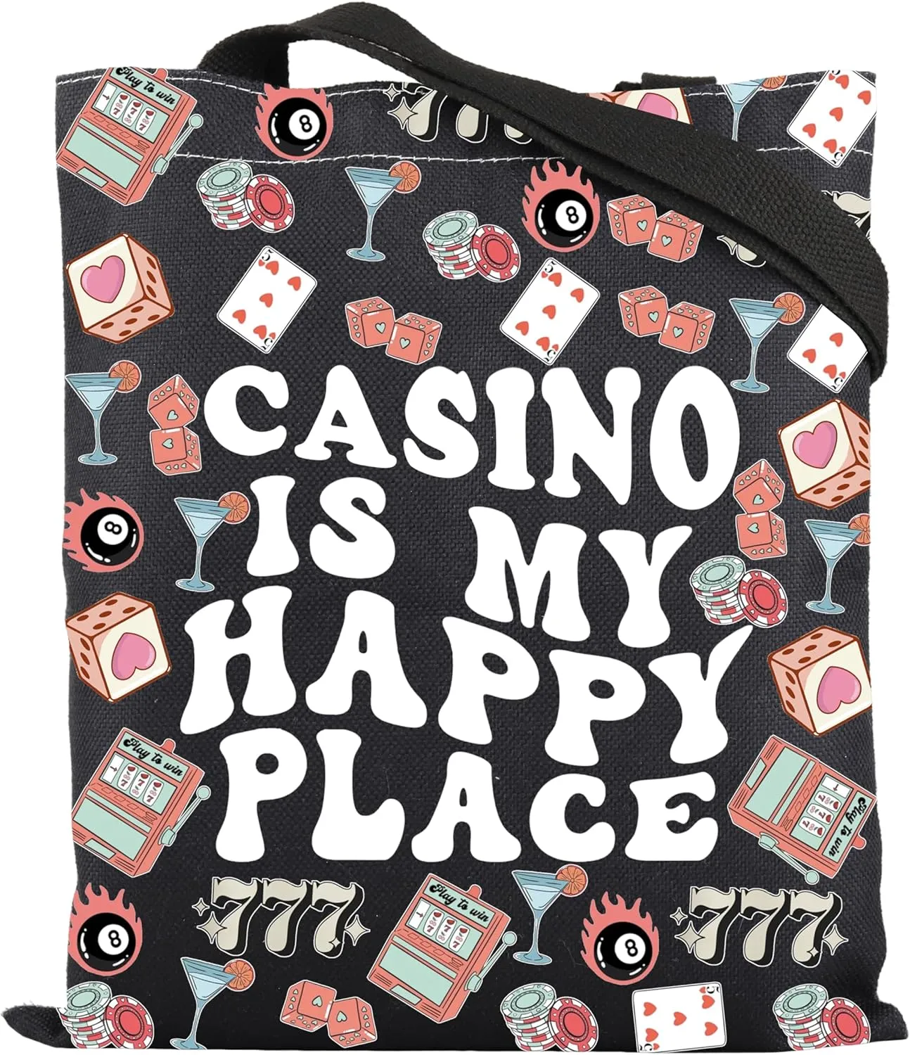 ENSIANTH Casino Player Gift Poker Player Hangbag777 Slot Machine Tote Bag Casino Gambler Bag Gambling Lover Gift
