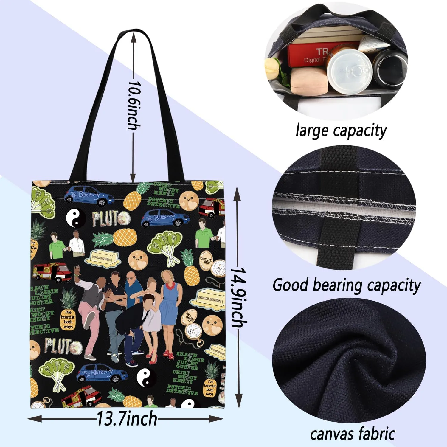 ENSIANTH Movie Merch Comedy TV Show Inspired Tote Bag Psychos Lover Gift I've Heard it Both Ways Pineapple Handbag