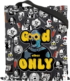ENSIANTH Sunflower Glasses Clown Tote Bag Horror Slasher Serial Killer Movie Lover Gift Scary Halloween Thriller Handbag