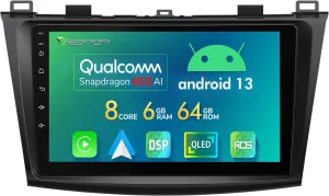 Eonon Android 13 Car Stereo for Mazda 3 2010-2013, Octa Core 6 64GB, Wireless CarPlay & Android Auto Car Radio, 9 Inch Touchscreen Car Stereo Receiver, 4G LTE/Bluetooth/HDMI/SWC - M3BLA12S