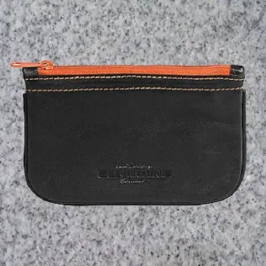 Eric Stokkebye: 4TH GENERATION LEATHER ZIPPER POUCH - BLACK