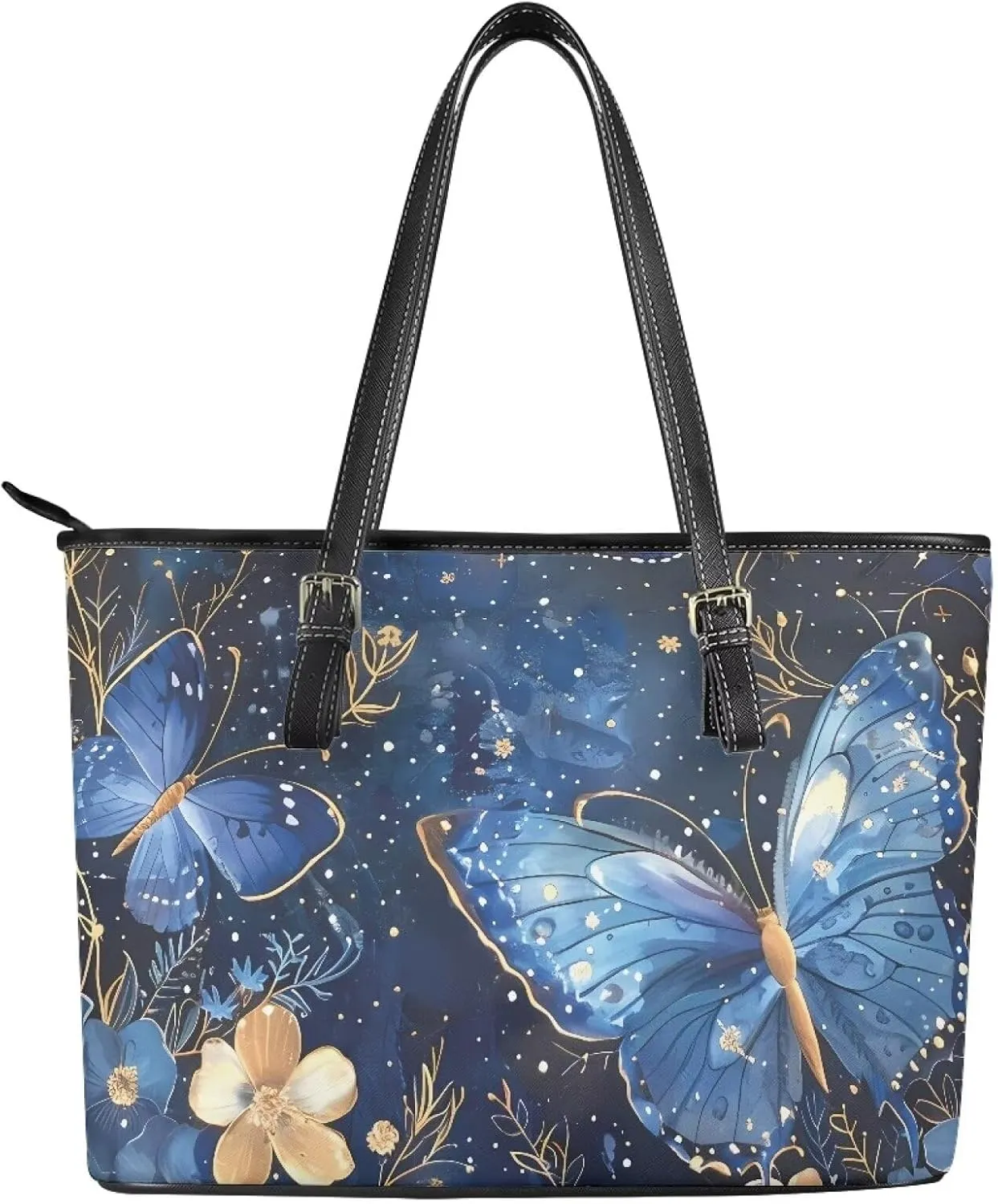 Eritanae Large Tote Bag for Women PU Leather Water Resistant Casual Zipper Shoulder Handbag
