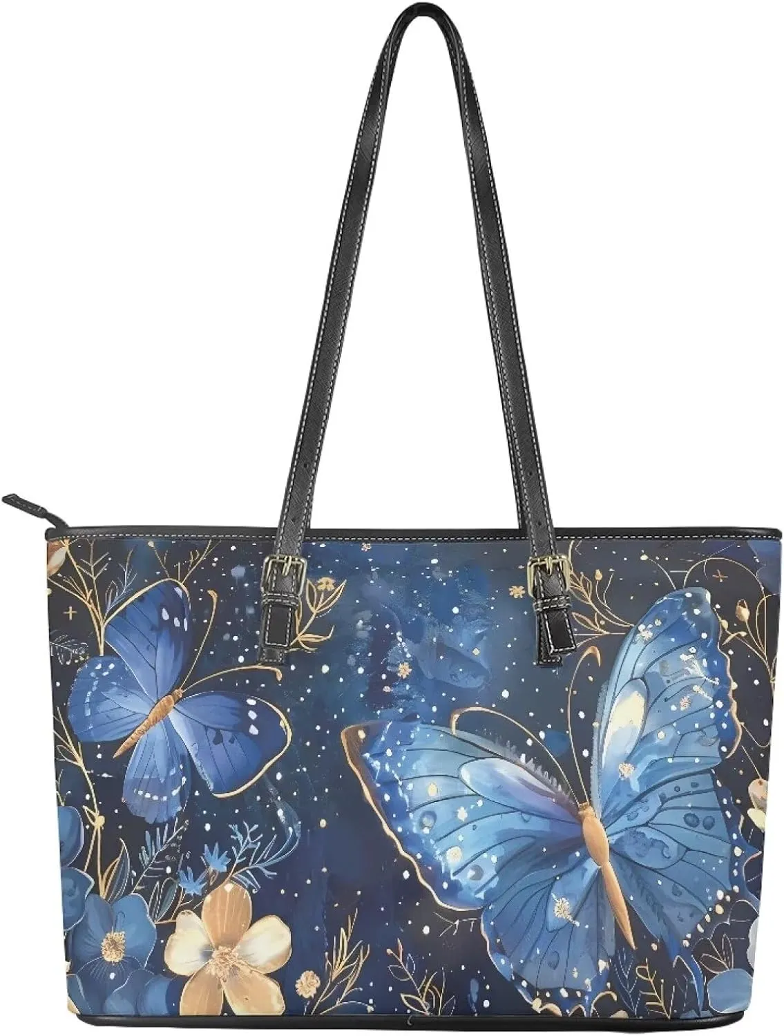 Eritanae Large Tote Bag for Women PU Leather Water Resistant Casual Zipper Shoulder Handbag
