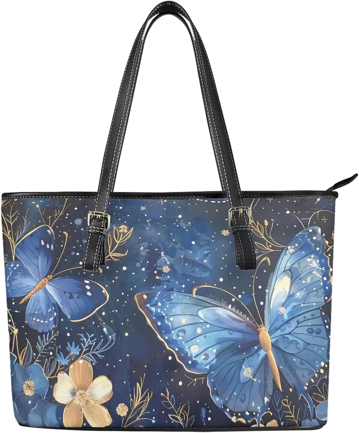 Eritanae Large Tote Bag for Women PU Leather Water Resistant Casual Zipper Shoulder Handbag