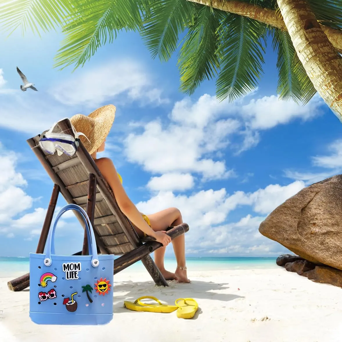 EVA Beach Bag Waterproof Large Tote Shoulder Handbag Ladies Large Capacity Handbag Fashion Women Beach Tote Bag