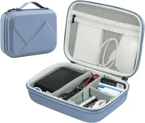 EVA Electronic Accessories Storage Case Large Shockproof Waterproof Storage Bag for Electronics Organizer Portable Cable Storage Bag for Travel or Work(Blue, Single Layer)